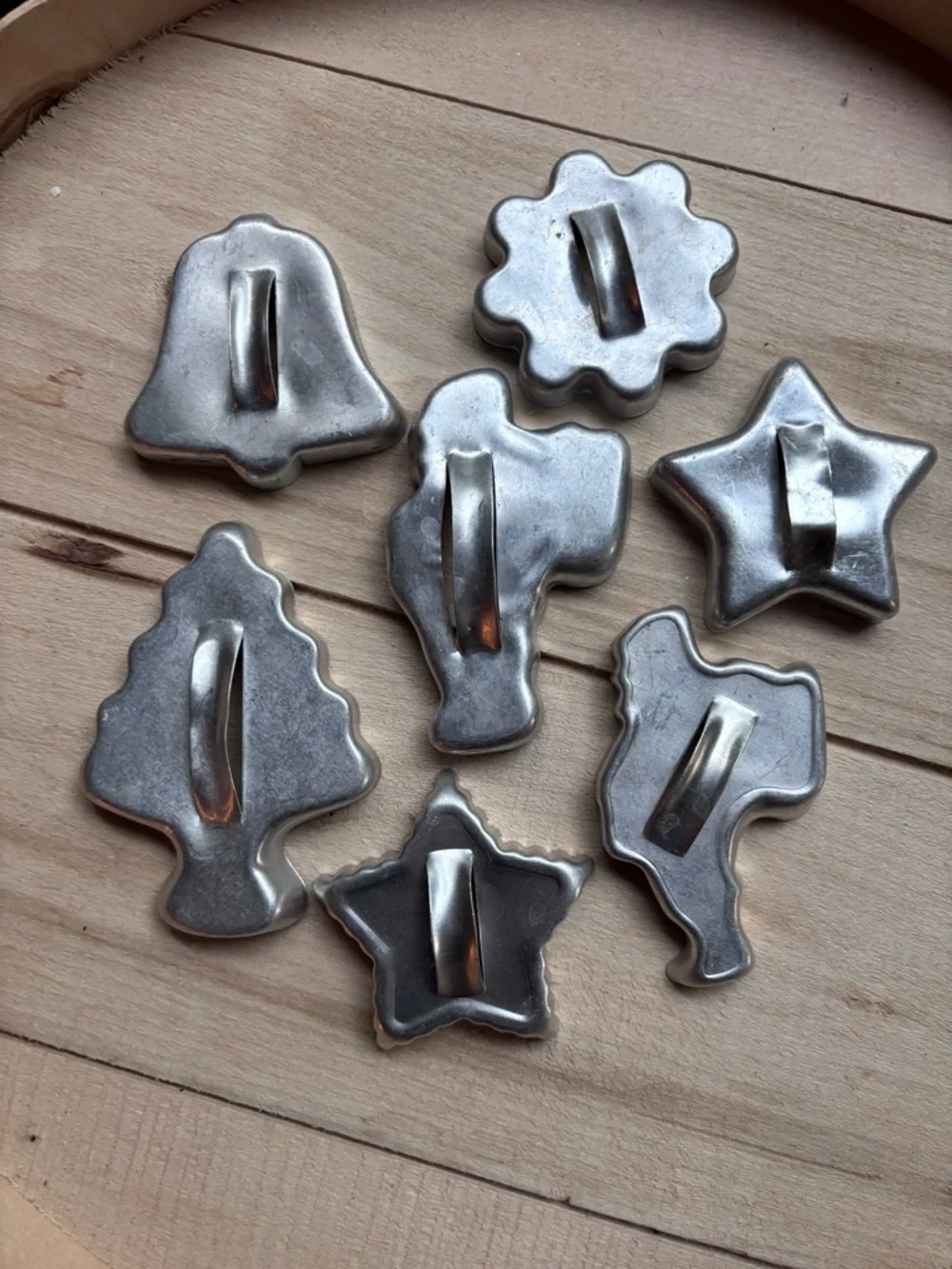 Vintage Aluminum Cookie Cutter Set Rustic Holiday Baking Farmhouse Kitchen Decor